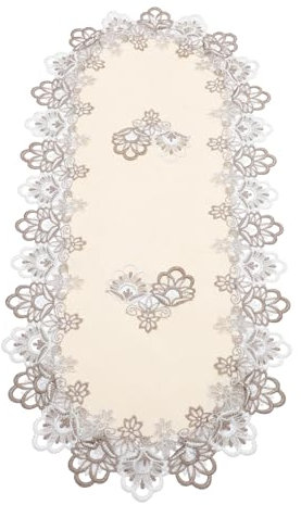 Amosfun Ovaler Tischläufer Aus Spitze für Hochzeiten Elegante Dekorative Tischdecke für Das Abendessen