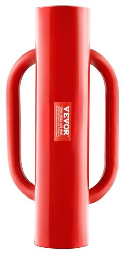 VEVOR Fence Post Driver with Handles, 2.7 in Inner Diameter T Post Pole Pounder, 14LB Heavy Duty Carbon Steel Hand Post Rammer, Farm Fencing Hole Digger for U Channel, Sign Pole, Wooden Post, Red