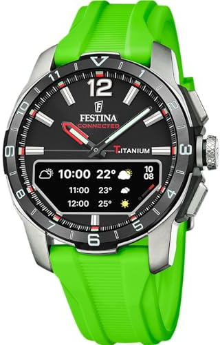 Festina Hybrid Smartwatch Herren - Kautschukarmband - Schritte, Musik, Benachrichtigungen - 10 Tage Akku - F23000 Connected D