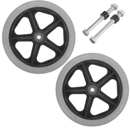 TOVINANNA 2pcs Solid Front Wheelchair Replacement Wheels Wear-resistant Smooth Rolling Caster Wheels for Wheelchairs Walkers and Mobility