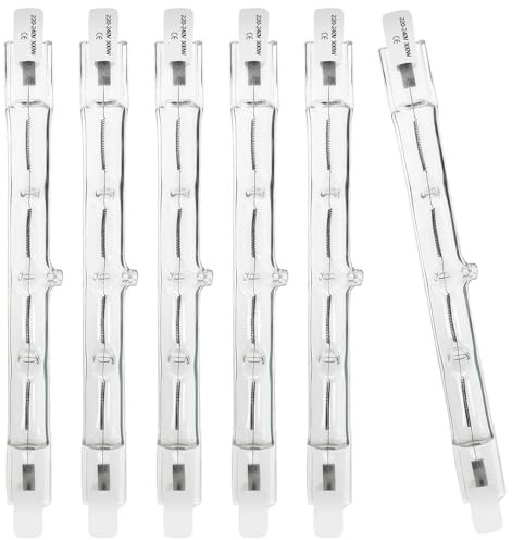 WinDerMo R7S Halogen Leuchtmittel 118mm, Halogenstab 118mm 300W 230V, 6 Stück Halogenstab R7S Dimmbar Halogenstablampe für baustrahler, Arbeit Landschaftsbeleuchtung, Wohnzimmerleuchten