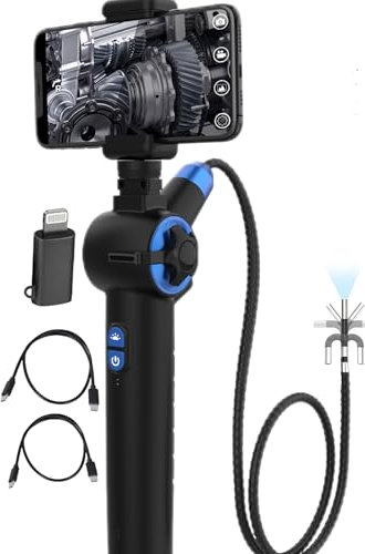 Endoskopkamera mit Licht Camera Inspektionskamera 6.25mm HD1080P Industrie-Endoskop mit 3 einstellbaren LED Digitales Endoskop 1M Flexible Kabel für Android und IOS Smartphone