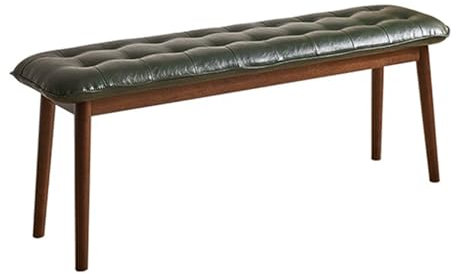 Grüne gepolsterte Holzbank für Esszimmer, Eingangsbereich, Flur oder Schlafzimmer, gepolsterter Sitz für Wohnzimmer, Küchenbank, 120 cm