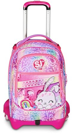 SJ GANG STYLE JAM GANG Trolley Scuola Jack 3 Ruote, Lilla, 3 in 1, Zaino Triplo Uso con Carrello Sganciabile, 33 L, Zaino Scuola Elementare, Zaino Bambina