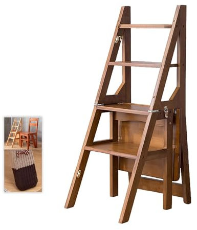Ukkajovlex Tabouret Pliant Bois Chaise De Cuisine Lot De 2 Escabeau 3 Marches Aluminium Leger Fauteuil De Lecture Chaises Salle À Manger Facilement Pliables Une Capacité De Charge De 120 Kg(Vintage)
