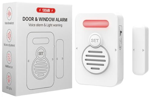 ETUCYNG Alarma para Puerta De Frigorífico | Sensor De Puerta Entreabierta con Avisos De Voz Personalizables - Sensor De Ventana, Alerta Vocal, Recordatorio De Cierre para Hogar, Garaje Y Sótano