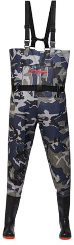 Generisch Herren Gummistiefel Wathose Hüftwathose Atmungsaktiv Teichhose Mit Rutschfesten Gummistiefeln Fischteichhose Schnellverschluss-Schnallen Watthosen Wasserhose Elastische Taille Gummi Stiefel