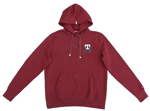 Tommy Hilfiger Sweatshirt Monogram Hoodie Weinrot Rot Deep Rouge (DE/NL/SE/PL, Alphanumerisch, L, Regular, Regular, Rot)