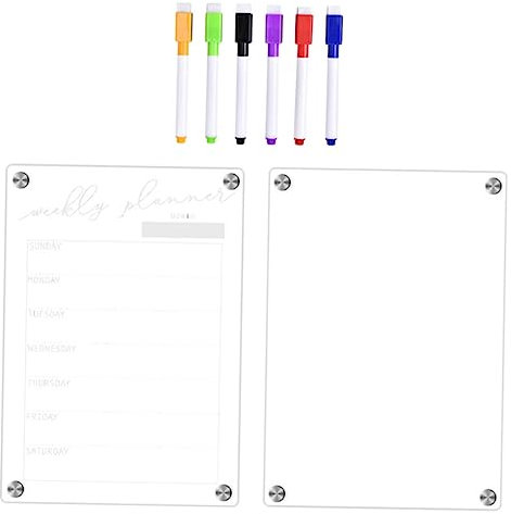 Gogogmee Tablero Acrílico Para Escribir El Refrigerador Pizarra Magnética Planificador Horarios