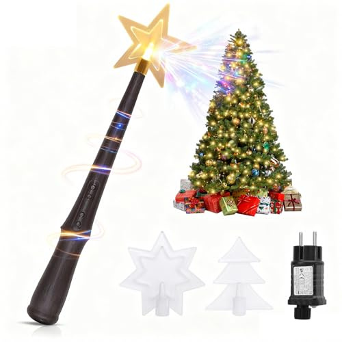 SALCAR Zauberstab Leuchtend, Magischer Zauberstab mit Licht und Sound, 31V 6W Zauberstab-Schalter-Set für Weihnachtliche Lichterketten und Lichterdekorationen