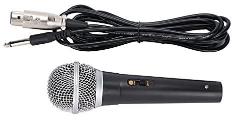 lvifloae Microfono dinamico vocale professionale XLR, microfono portatile con cavo XLR a 1/4 di pollice, connessione audio in metallo ABS da 9,8 piedi per karaoke sul palco, canto e