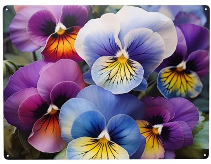 Funny Wall Decor Metal Signs Pansy Perfection Garden Sign Decor Outdoor Hanging Vintage Yard Decorative Metal Sign for Farmhouse Home Horror Theme Bar Decor Tin Signs Gifts 12x16 Inch