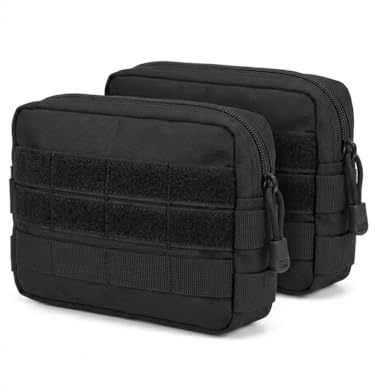 Ember Rock 2-Pack MOLLE Pouches - Tactical Belt Pouch & EDC Admin Pouch, Compact Utility Bag & Tool Organizer