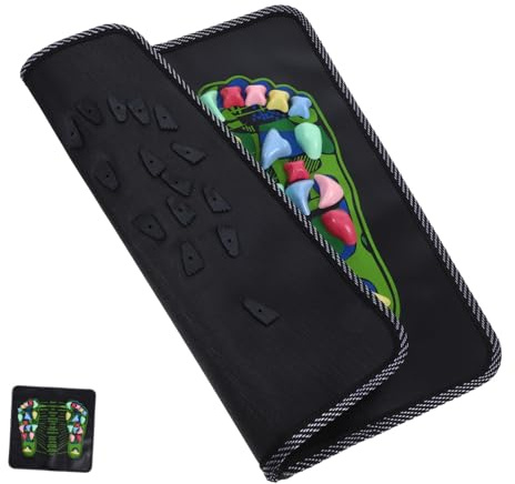 WEKAMOS Tappetino per Agopressione Piedi in Pietra Naturale con Punti di Riflessologia Precisi Massaggiatore Stimolante per Piedi e Gambe Tappeto Terapeutico per Relax e Circolazione