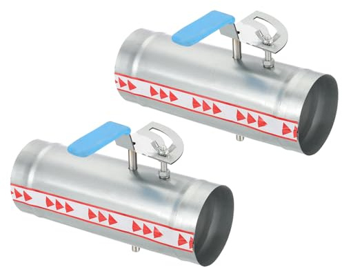 PATIKIL 3 Inch HVAC Duct Damper, 2 Pcs Manual Volume Backdraft Damper Metal Adjustment Airflow Ducting Control Valve for Air Ventilation System, Silver/Blue
