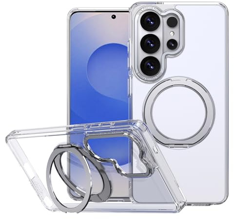 Lunivop For Google Pixel S26 Ultra Case 360°Rotated Ring Holder 6.9 Clear | 【Compatible with Magsafe】360°Spin Magnetic Kickstand Military-Grade Protection Durable PC Back Shock Absorbing Silicone Frame
