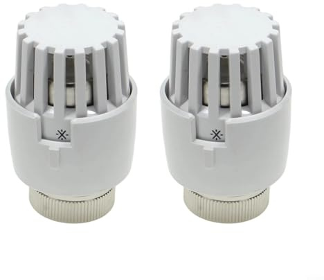 HEIBTENY Testa termostato regolabile M30 x 1,5 filettatura per collettore di riscaldamento a pavimento dell'acqua con protezione antigelo per portasciugamani e radiatori a colonna riscaldamento