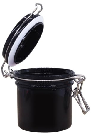 WOONEKY Recipiente Sellado para Pegamento de Pestañas Negro Caja Compacta Efecto Deshumidificador y Gran Capacidad Tarro Almacenamiento para Extensiones de Pestañas Práctico y Portátil