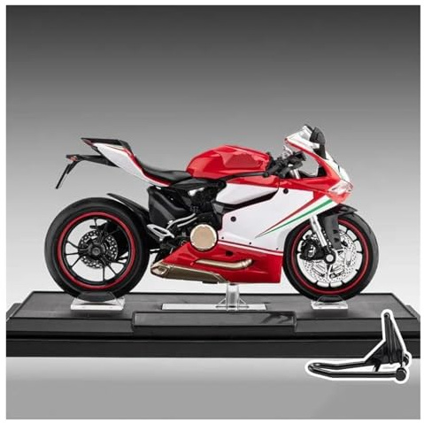 Motorcykel Miniatyrmodell Samlarobjekt 1:12 För Ducati 1199 För Panigale S Motorcykelsimulering I Legeringsmodell(Red white)