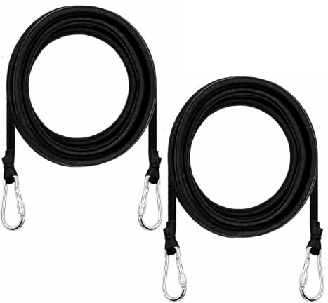 Pitadue 2 cuerdas elásticas ajustables flotantes con gancho de bloqueo para deportes marinos, camping, tienda de campaña, anclajes, cuerda elástica