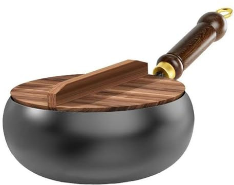 Smedja stekpanna, järnkruka obetäckt Hand Smedja Big Belly Pot Stock Pot stekpanna mångsidig matlagning fartyg för simmning och högvärme stekning,Black-28cm