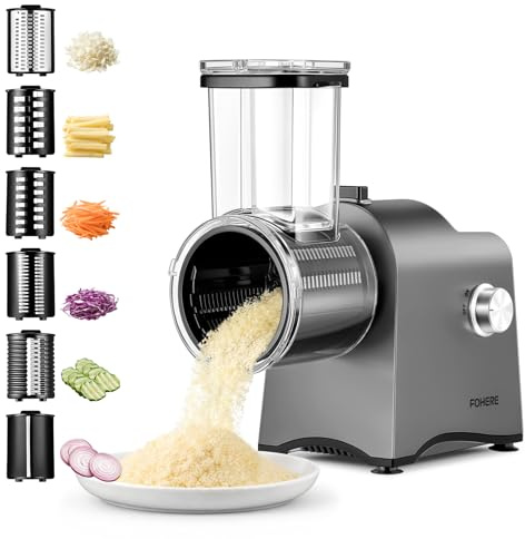 FOHERE Râpeuse Légume Électrique 250W, Râpe Carotte Électrique