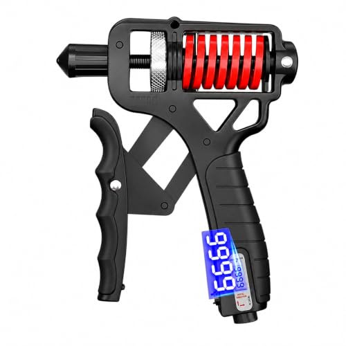 Ergonomic Adjustable H-Grip Hand Trainer - Forearm Strengthener with Counter, 11-330 lbs Resistance Hand Gripper