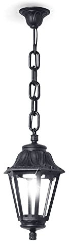 B·LED BARCELONA LED BarcelonaLED Fumagalli Lámpara de Techo Exterior Farol Colgante de Resina IP55 E27 Estilo Vintage Rústico Negro para Jardín Terraza Balcón
