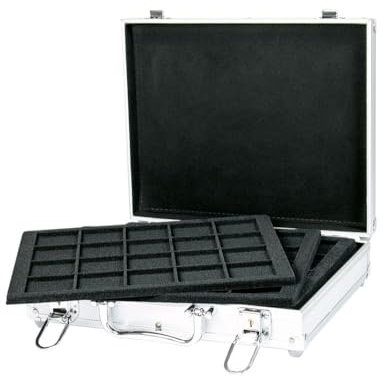 LINDNER Das Original Münzkoffer ALU für 120 Münzen/Münzkapseln bis Ø 47 mm