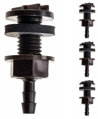 Blumat Bulkhead Fitting – Universal 8mm Through-Hull Tank Connector for Reservoir and Rain Barrel – Durable Fitting for Watering Systems – Easy Installation and Leak Proof Design – 4 Pack