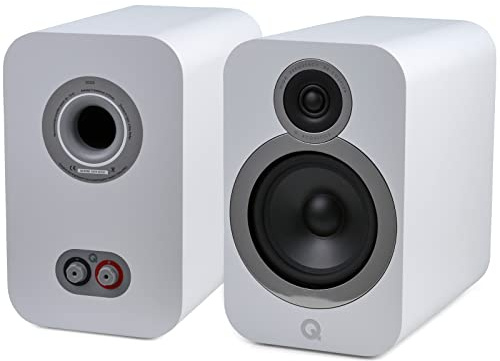 Q Acoustics 3030i Bookshelf Speakers Pair Arctic White - Featuring 2-way Reflex Enclosure Type, 165mm (6.5) Bass Driver, and 22mm (0.9) Tweeter - Stereo Speakers Hifi/Passive Speakers