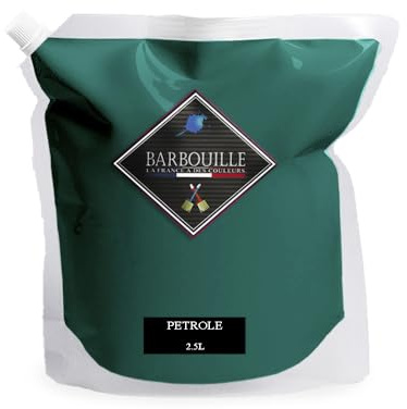 Peinture Acrylique Bleu Pétrole - Effet Mat-Poudré - Peinture Mur & Plafond - Lessivable - Séchage En 30 min - COV A+ - Fabriquée En France - 2,5 L - BARBOUILLE