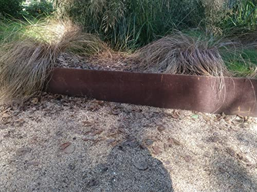 18 cm hoch Rasenkante Stahl Edelrost Mähkante Metall Beeteinfassung 1 Meter Stücke