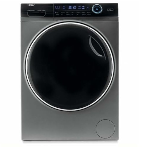 Haier HW100-B14979S Freestanding Washing Machine, 10kg Load, 1400RPM, Graphite