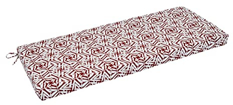 Amazon Basics Outdoor Patio Bench Cushion 45 x 18 x 3 Inches, Red Bamboo Leaf