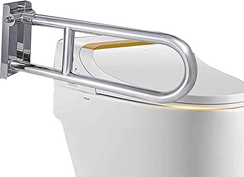NZDY Frei Von Blei Barthoom Sicherheits-Haltegriff U-Förmiger, Barrierefreier Handlauf Aus Edelstahl ， Kein Rost, Starke Tragfähigkeit Für Toiletten, Ältere Menschen, Behinderte,Silber,59X24Cm