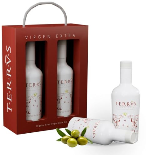 TERRVS Pack 2 Aceite Oliva Virgen Extra Ecológico 500 ml | Prensado en Frío, Extra Premium, Gourmet, De Cosecha