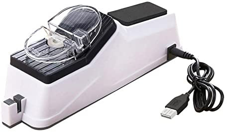 Affilacoltelli USB Affilacoltelli Elettrico Automatico Coltelli da Cucina Strumento Coltello Affilatura a Forbice Affilacoltelli Veloce per Uso Domestico Smerigliatrice per coltell