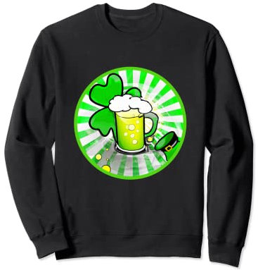 Chope irlandaise trèfle avec bière | Saint Patrick Sweatshirt