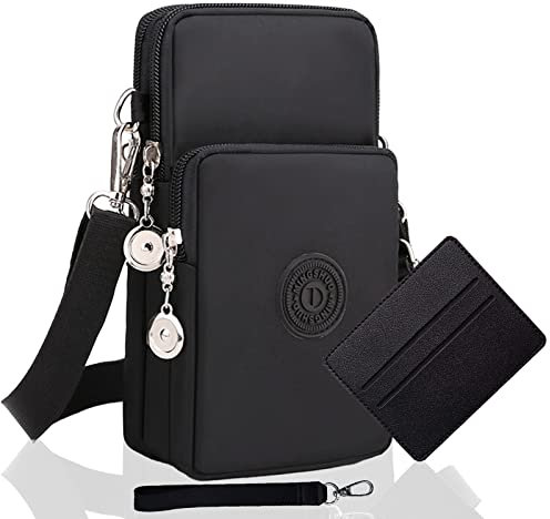 Handytasche Zum Umhängen Damen Handy Tasche Umhängetasche Mit Geldbörse Zum Umhängen Mädchen Mit Kopfhörer Eingang Schultertasche Handytaschen Verstellbar Abnehmbar Schultergurt Armtasche Sportarmband
