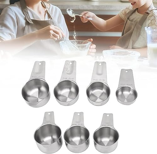 Uadme Set di Cucchiai Dosatori in Acciaio Inossidabile,7 Pezzi Misurini Per Cucinare E Cuocere Piccoli Cucchiai Dosatori Tazze Misurino Per Cucchiai Secchi O Liquidi Set