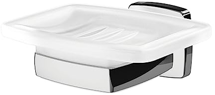AGA34200 AM.PM Gem Seifenhalter mit Wandbefestigung ohne Bohren(ohne Klebemittel), Seife Halter Schale Glas Seifenablage Seifenschale Toilette WC Bad, AGA34200 AM.PM Gem