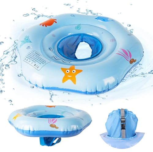 Oziral Salvagente Neonato Gonfiabile per Nuoto per Bambini con Base in Rete Morbida Boa per Nuoto per Bambini Adatta per Bambini da 1-4 Anni per Piscina salvagente per bambini da 12 a 48 Mesi