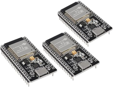 3 pcs ESP32-DevKitC NodeMCU - WiFi WLAN CP2102 ESP32-WROOM-32D IoT 2-In-1 Microcontroller Bluetooth Module Development Board, Compatible