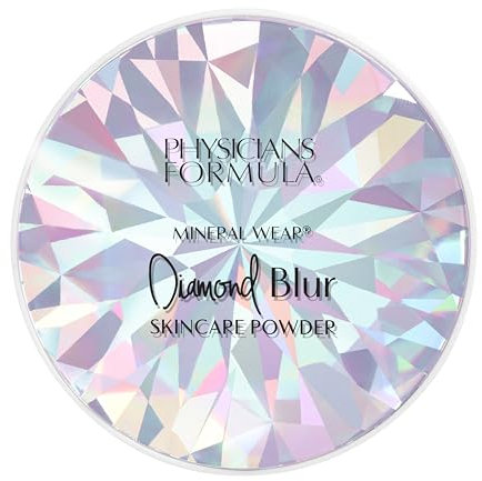 Physicians Formula Mineral Wear Diamond Blur Skincare Powder, Cipria Trasparente Fissante Opacizzante con Vitamina E, Finish Matte, Minimizza i Pori, Lunga Tenuta