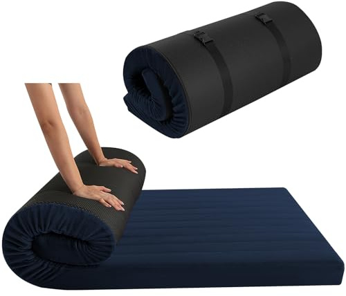 MeMoreCool Roll Up Floor Mattress, Portable Futon Mattress, High Density Foam Foldable Mattress with Travel Bag, Floor Lounger Sleep Mat Guest Bed Soft Folding Mattress for Travel, Car Tent