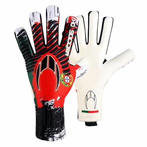 HO Soccer Pro Evolution Squadra Negative Portugal Torwarthandschuhe, Unisex, Erwachsene, Grün/Rot, Größe 8