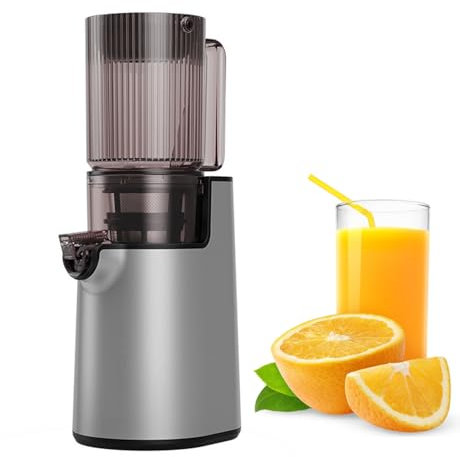 Spremiagrumi Professionale a Masticazione Lenta, Spremitore a Freddo Da 200 W Con Ampio Scivolo Di Alimentazione Da 115 Mm, Spremiagrumi Con Separatore Di Vinacce Rimovibile, Alimentazione Automatica