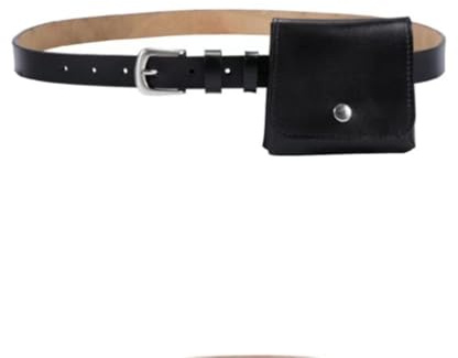 Gürteltasche für Damen Damen Leder Hundert Ledergürtel Gürteltasche Dekoration Tasche(Black)