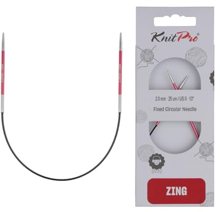 KnitPro Zing fasta stickor – runda sticknålar 22,5 cm x 2 mm